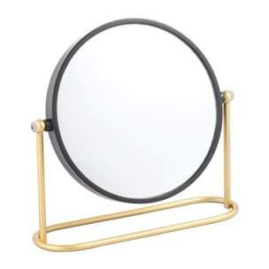 Miroir grossissant sur pied Acier BLY Noir mat & Doré Spirella