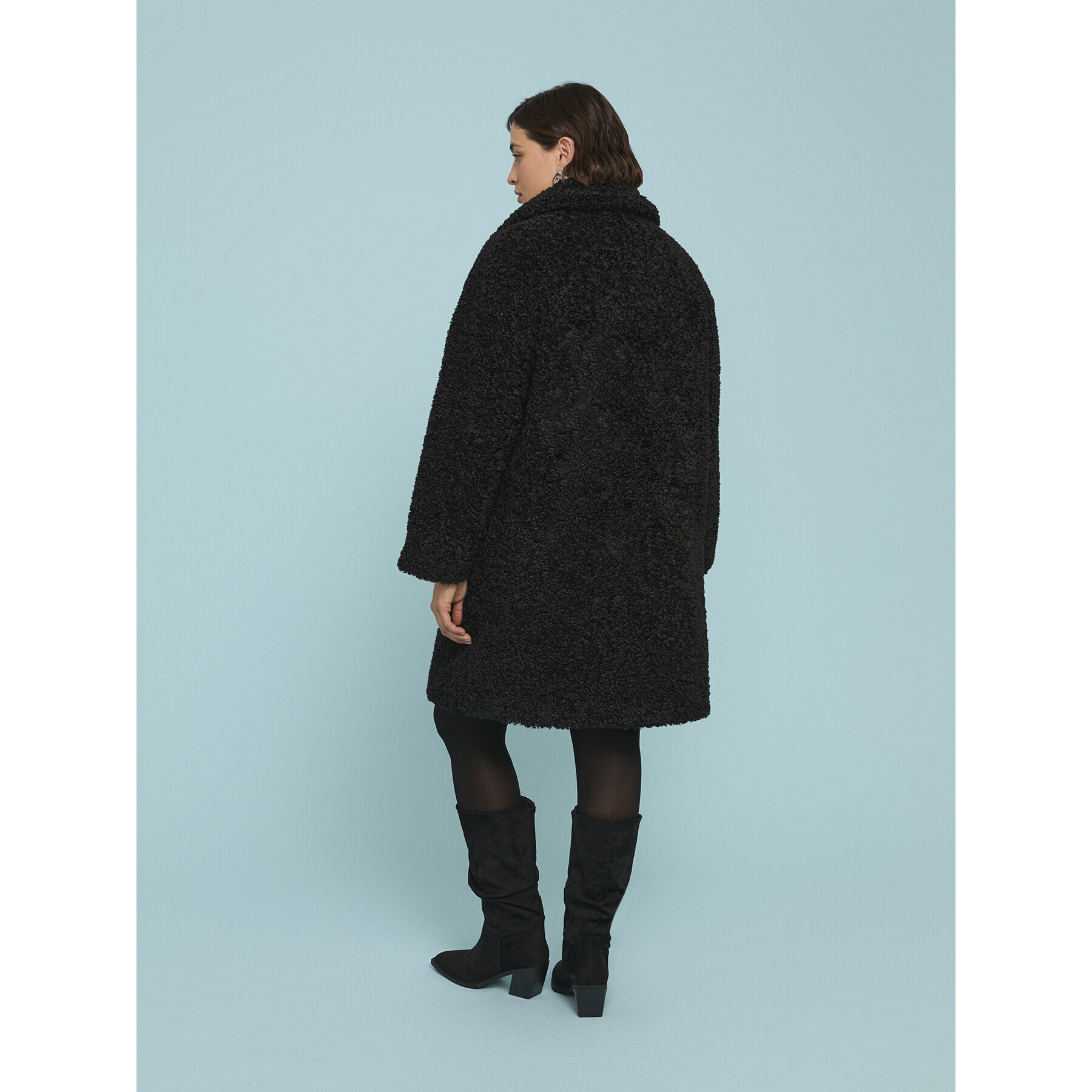 Fiorella Rubino - Cappotto teddy lungo - Nero