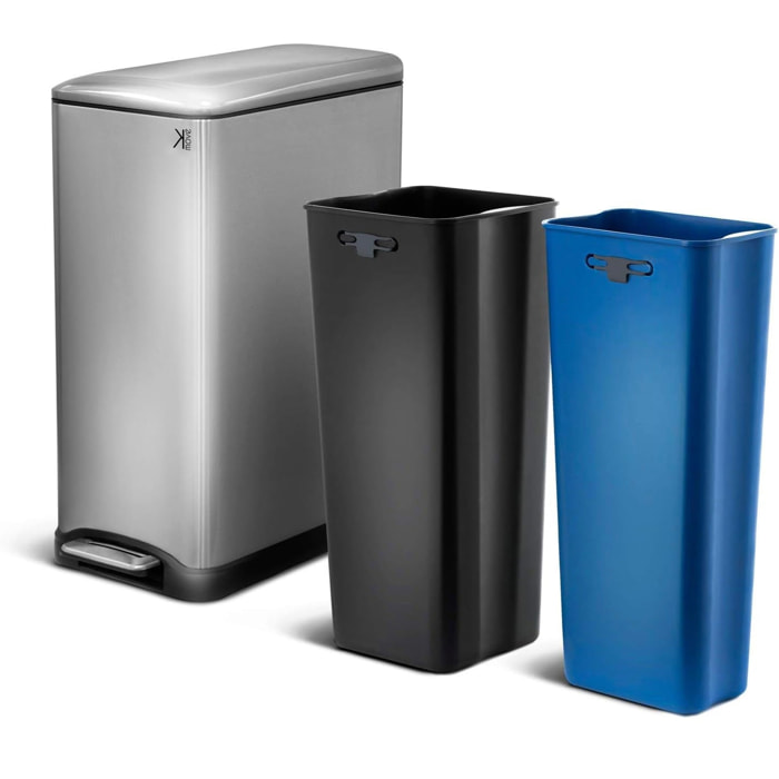 Poubelle pédale tri sélectif EDGE 50L