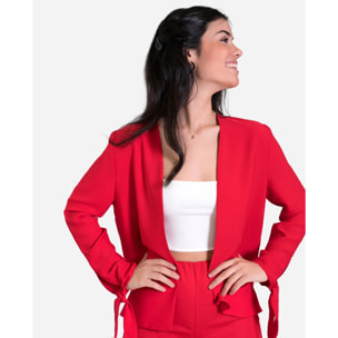 Blazer roja elegante mujer | Chaqueta americana mujer