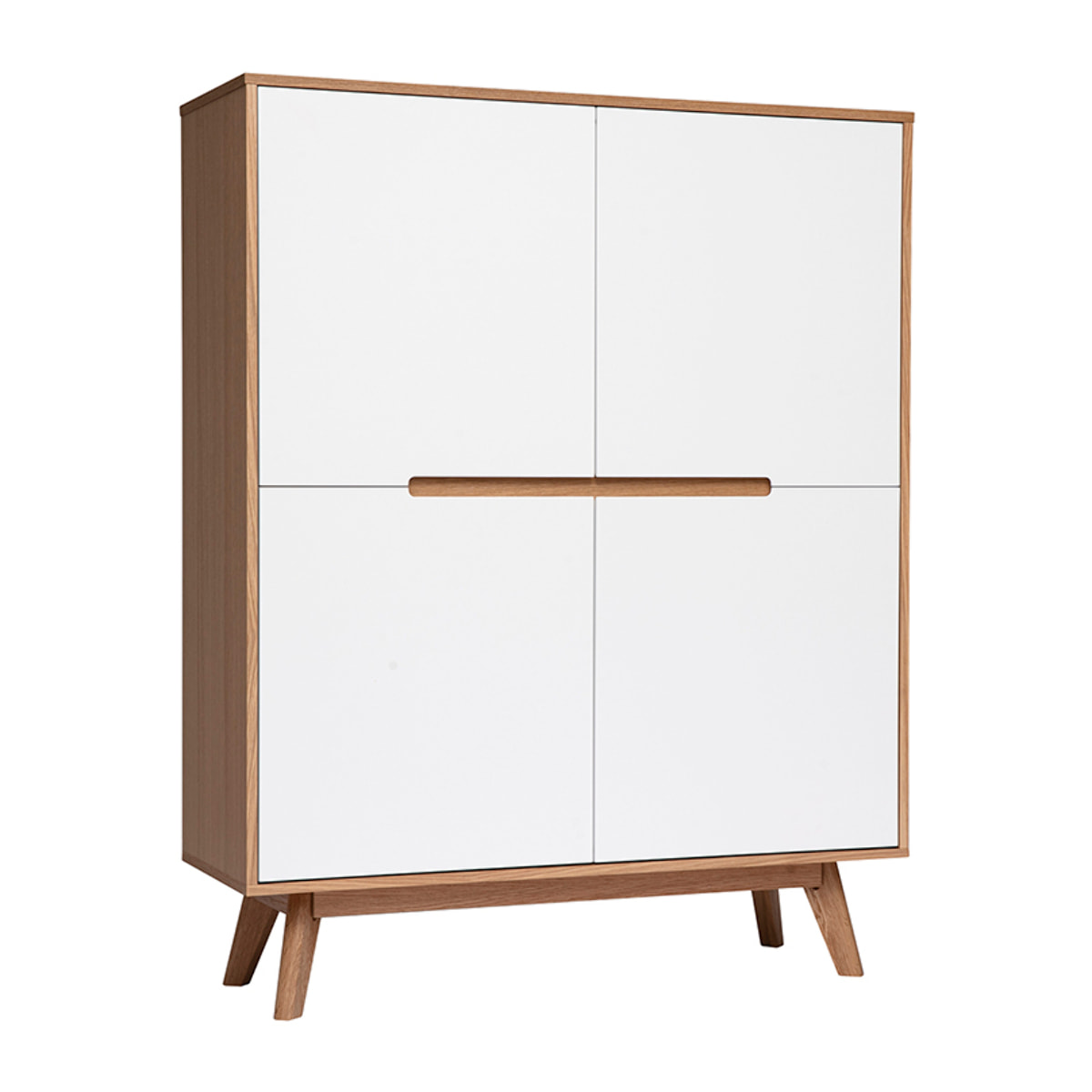 Buffet haut scandinave bois et blanc L110 cm HELIA