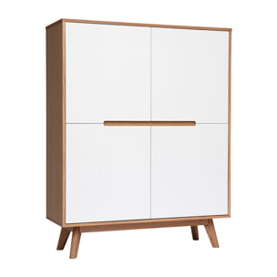 Buffet haut scandinave bois et blanc L110 cm HELIA