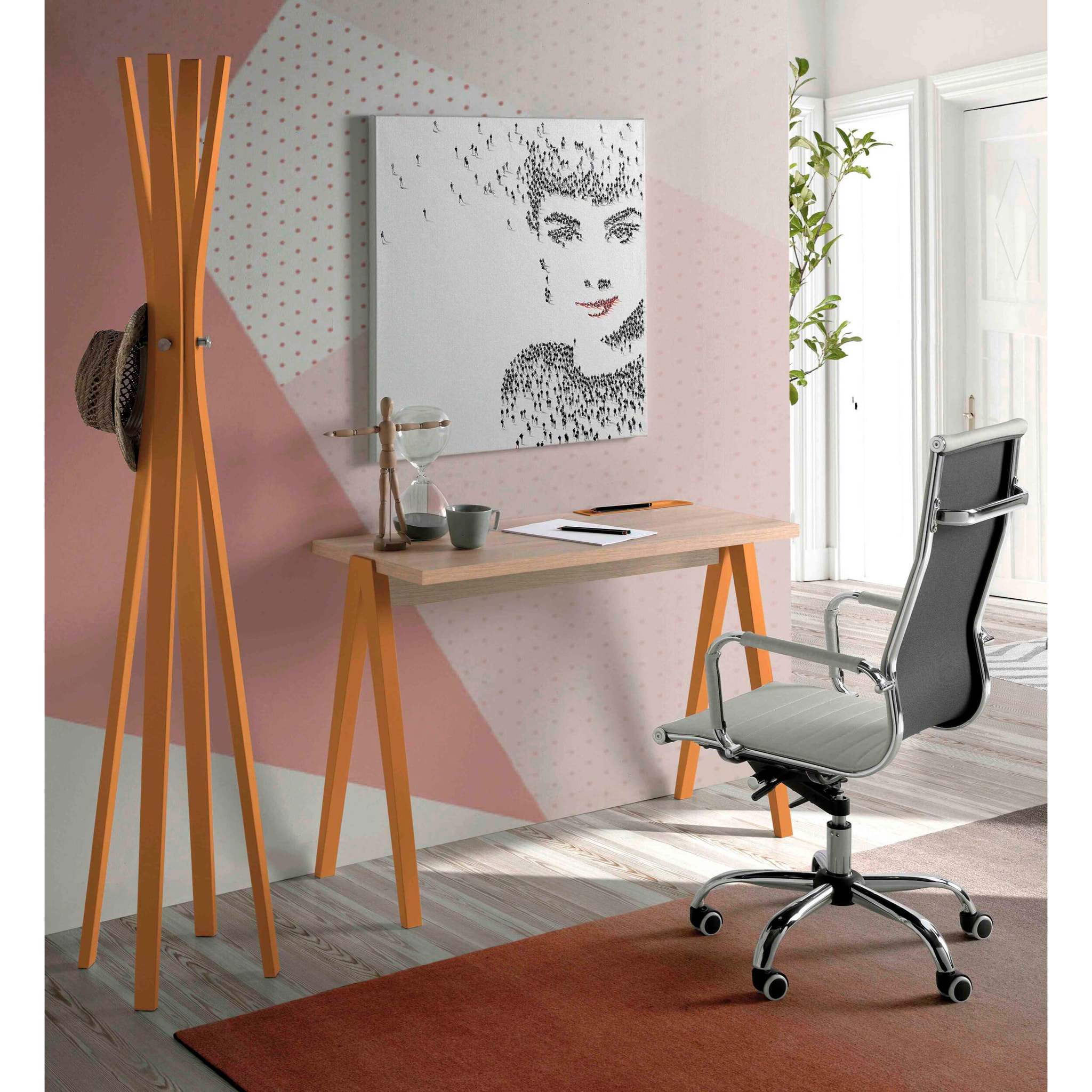 Perchero Naturaleza madera haya mostaza 182x42x42 cm