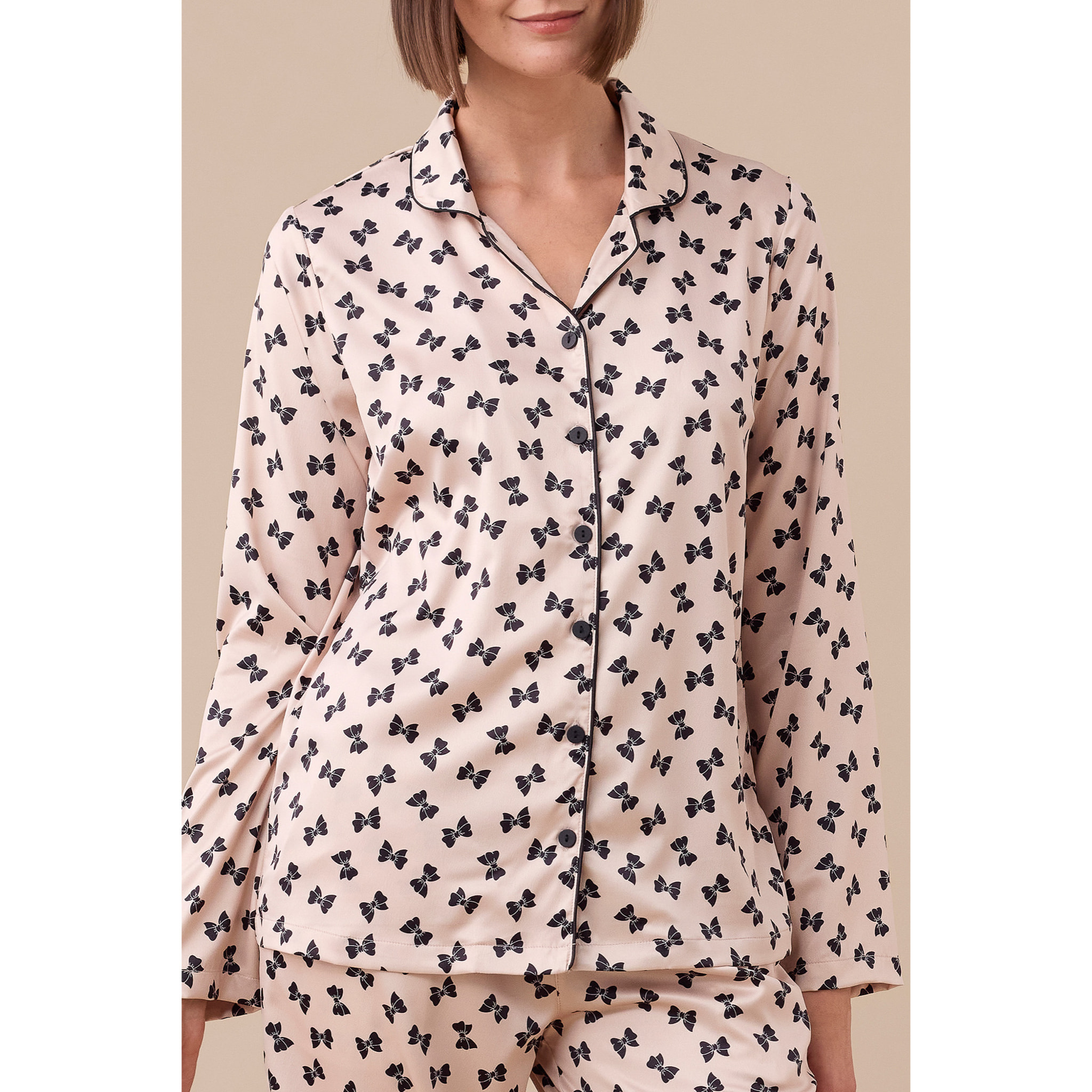 Pigiama donna in raso articolo fiocco. Noidinotte