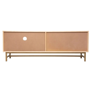 Meuble TV "Rayo" bouleau et acajou 50x140cm