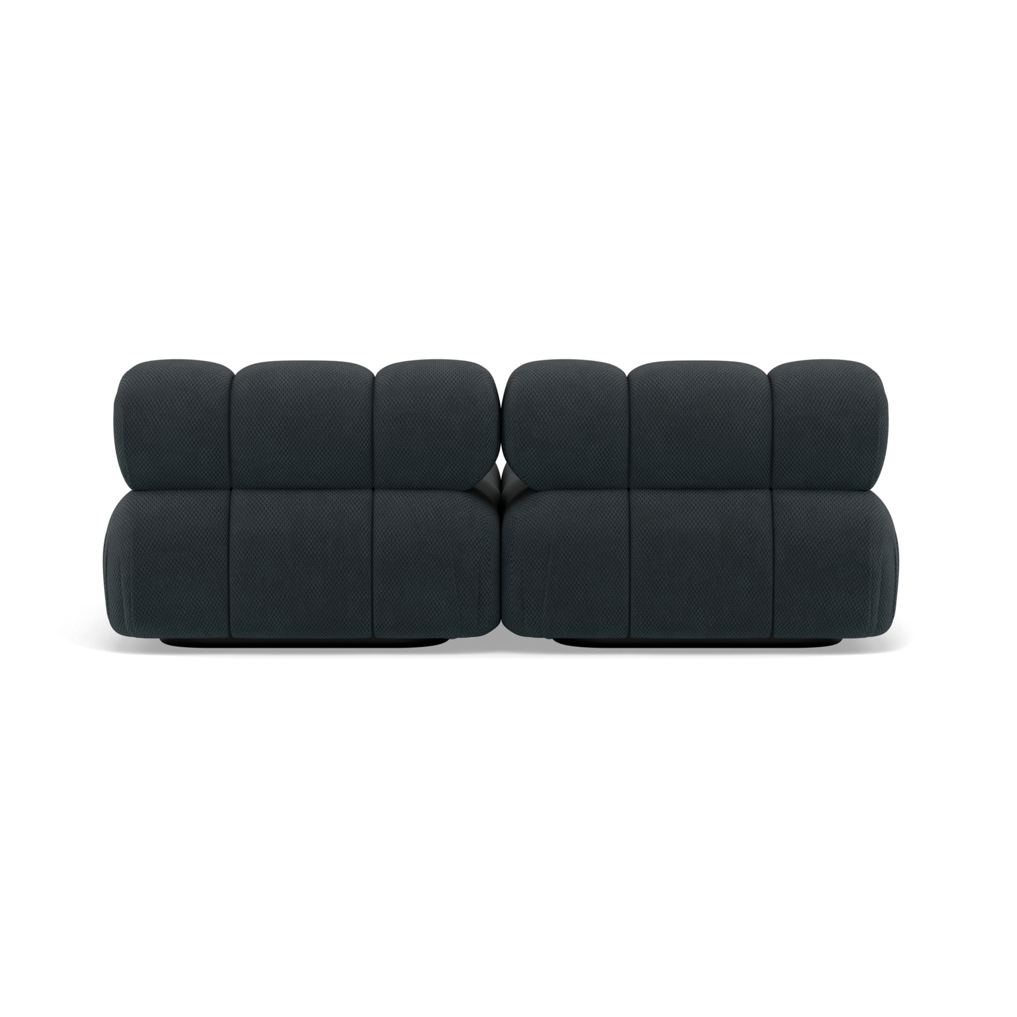 Ruby - canapé droit 4 places avec double méridienne - assise profonde - en velours texturé - Noir