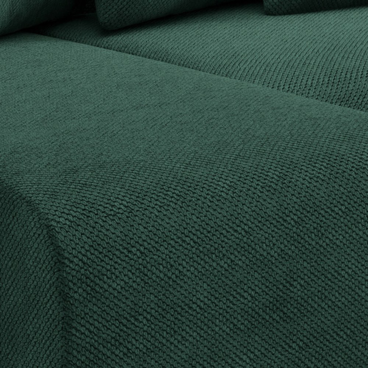 GLORIA - Canapé d'angle droit convertible 4 places en tissu vert
