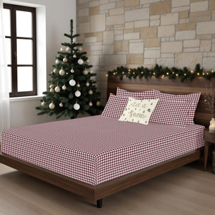 Drap-housse Xmas Vichy 100% coton