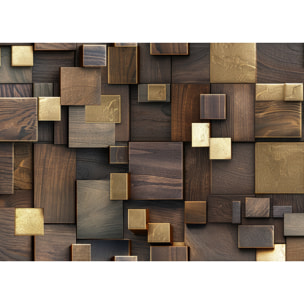 Tappeto Passatoia Corsia Cucina Ingresso Antimacchia Disegno Quadri 3d Marrone 3766