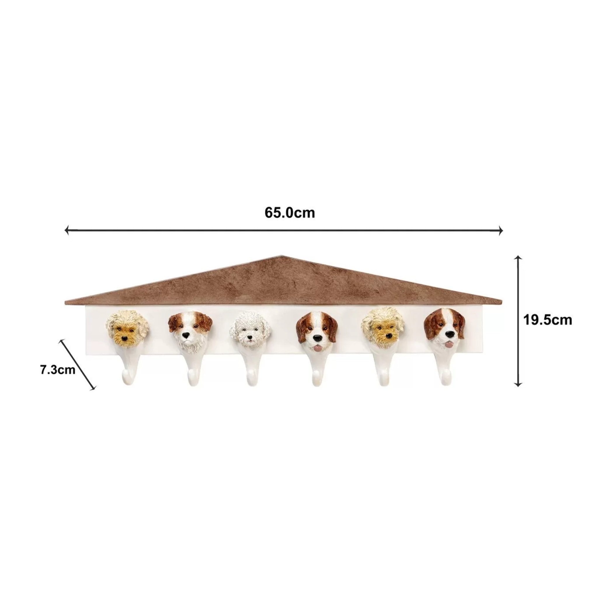 Portemanteau mural chiens blanc 65cm Kare Design