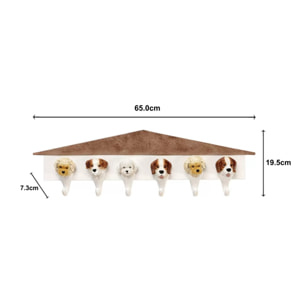 Portemanteau mural chiens blanc 65cm Kare Design