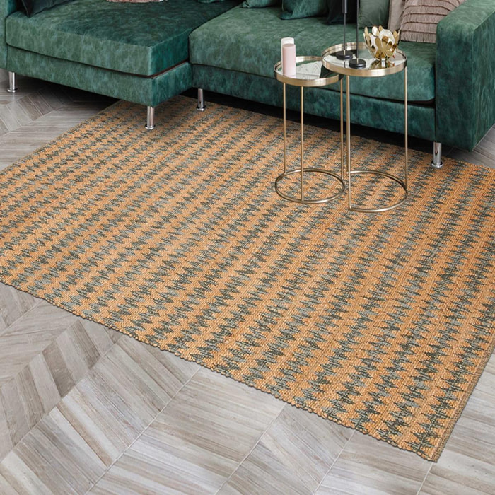 Tapis kilim fait main en chanvre motif géométrique