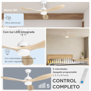 Forlight FORLIGHT Calar Ventilador de Techo con luz LED Silencioso con 5 velocidades,