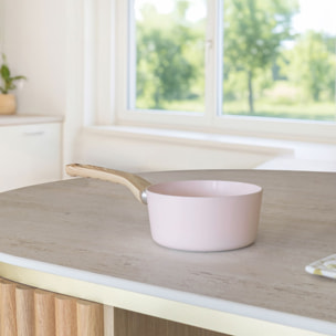 Casserole 16cm avec revêtement céramique rose - tous feux COLORAMA