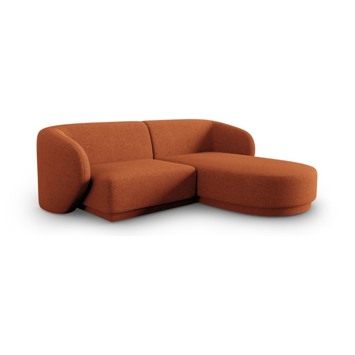 Canapé d'angle droit modulable "Lionel" 3 places en chenille mélange terracotta