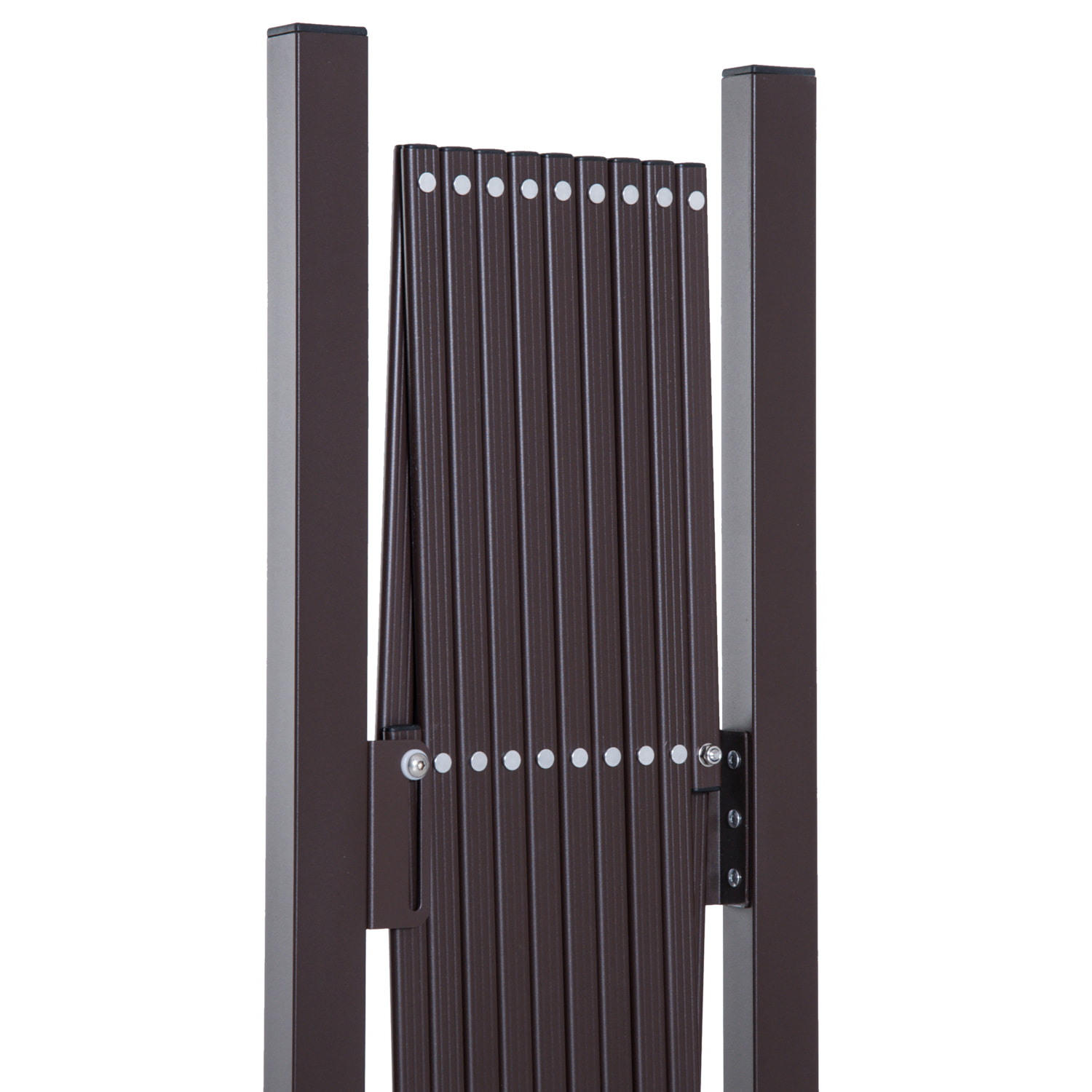 Barrière extensible rétractable barrière de sécurité 250L x 31l x 104H cm alu métal chocolat
