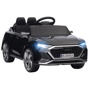 Coche Eléctrico para Niños de +3 Años Audi Q8 etron sportback Carro Eléctrico Infantil con Batería 12V Mando a Distancia Ruedas con Suspensión de Muelles Faros Bocina y Música Negro