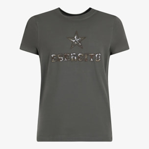 T-shirt Uomo W5F876 Esercito in cotone