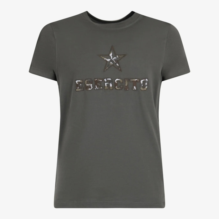 T-shirt Uomo W5F876 Esercito in cotone