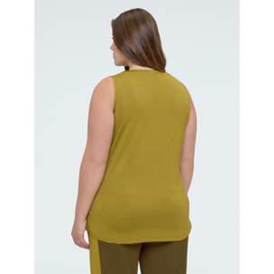 Fiorella Rubino - Top con escote en V y detalle de encaje - Verde claro