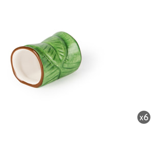 Set 6 Portatovaglioli Excelsa – Foliage, Ceramica Verde