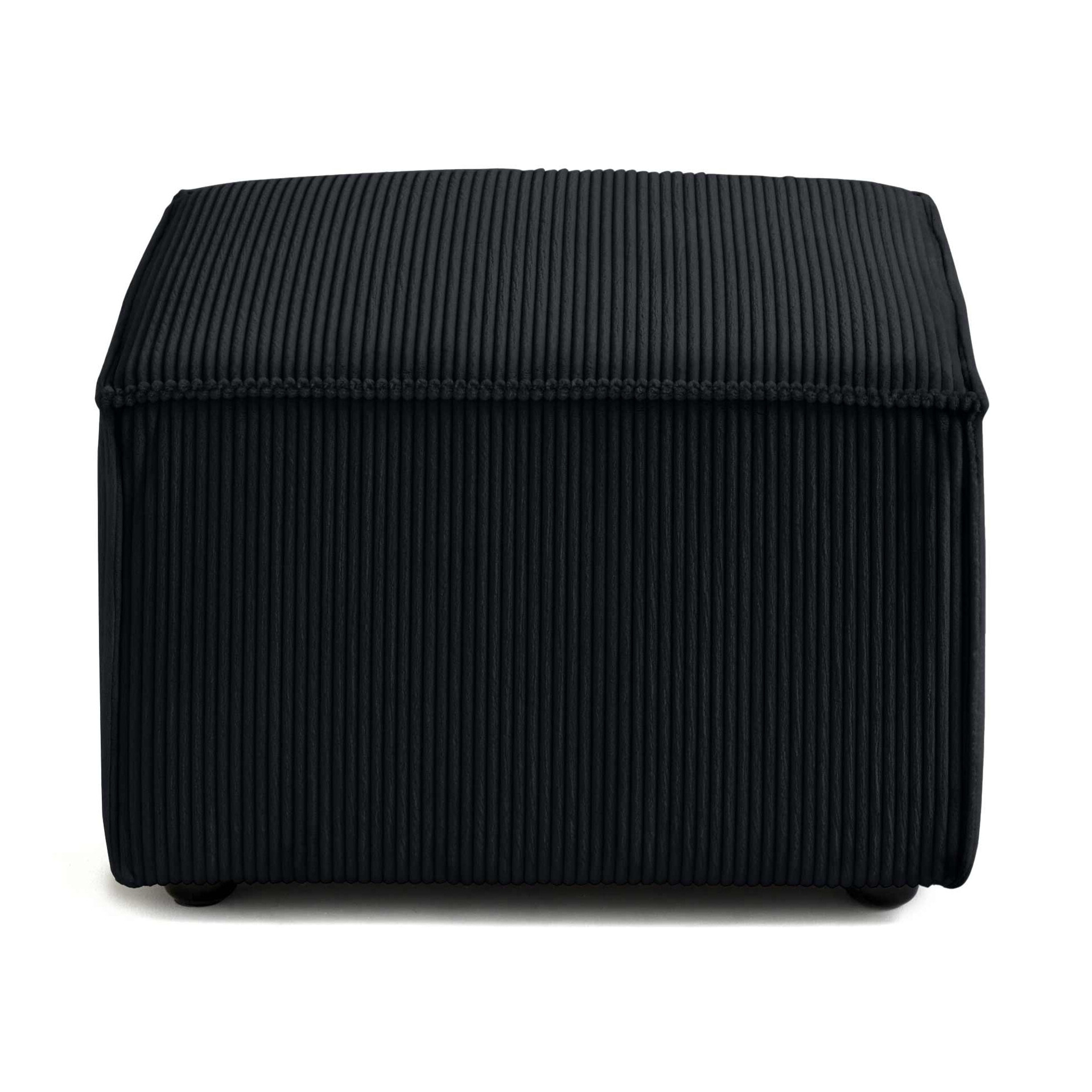 Arty - pouf d'appoint - en velours côtelé - Noir