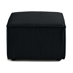 Arty - pouf d'appoint - en velours côtelé - Noir