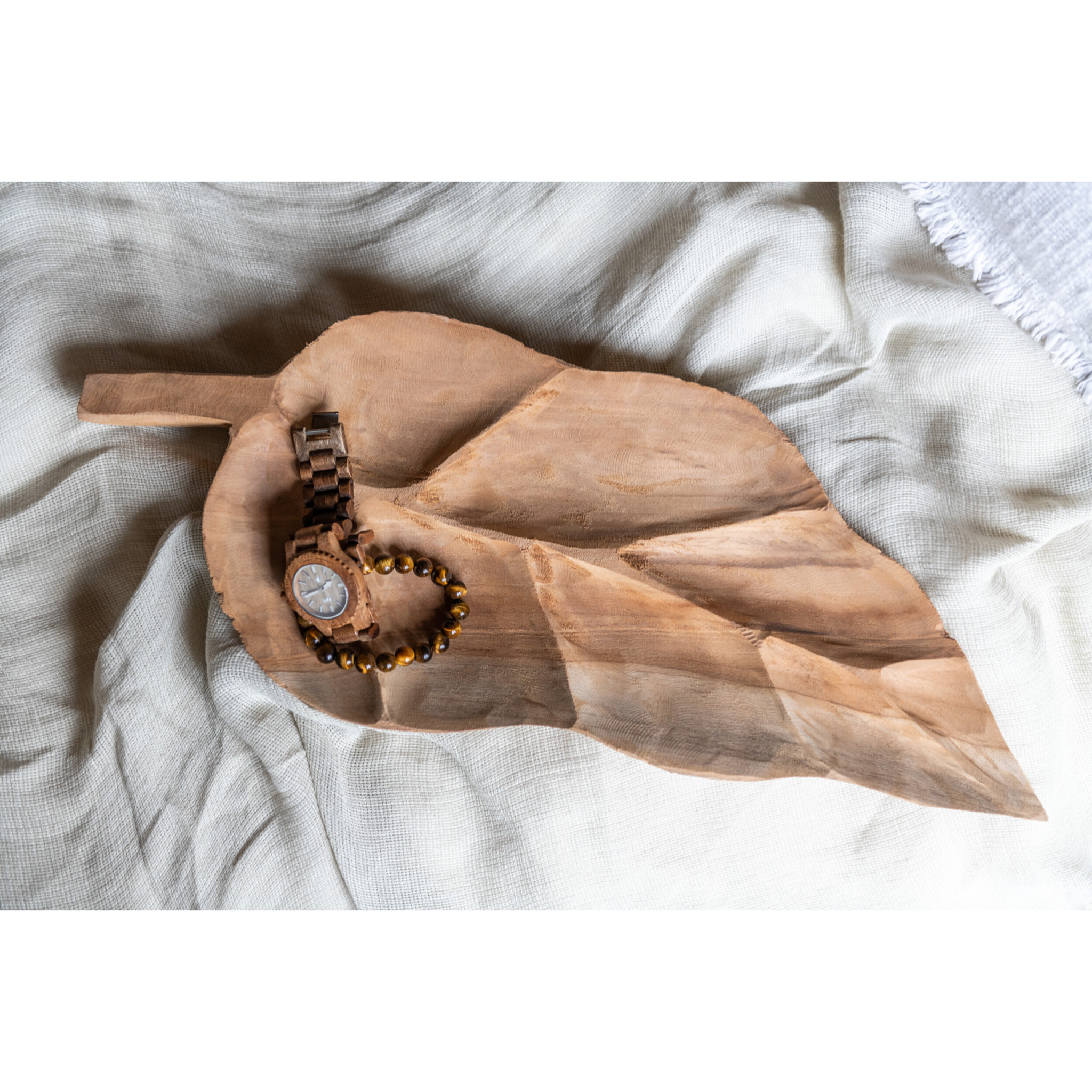 J-Line plat Feuille - bois - naturel - medium