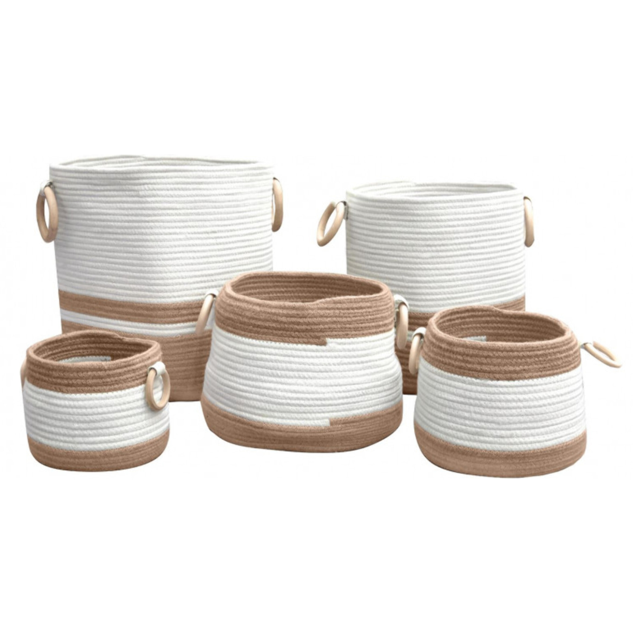 Panier à linge Marron et Blanc - HYGGE
