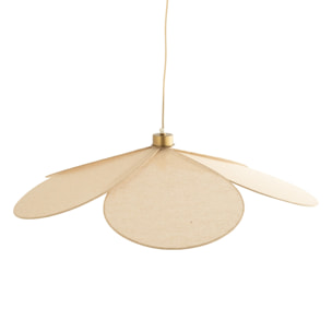 Suspension pétale en tissu beige et métal doré 75 cm - Flora