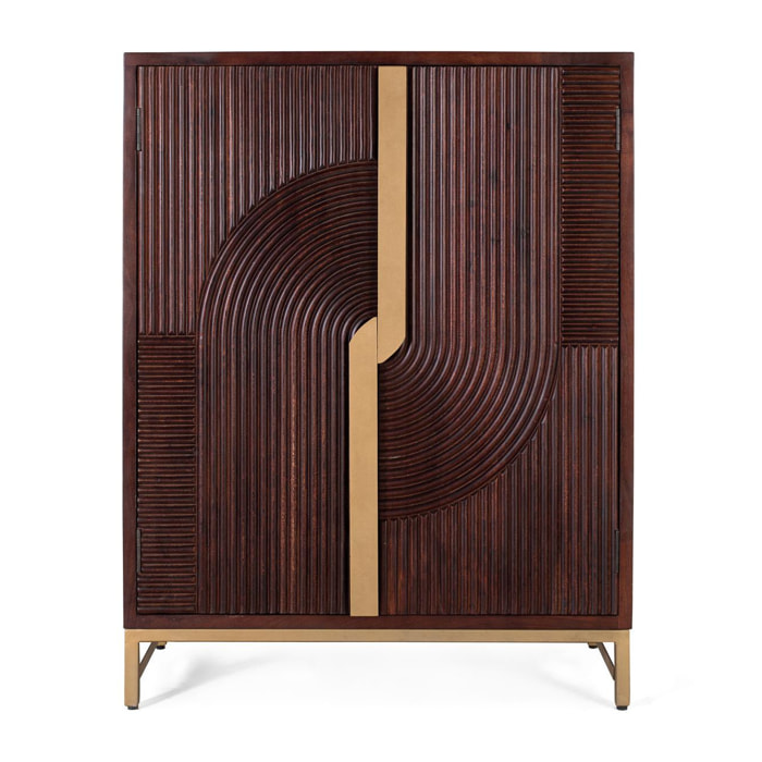 Muebles Bar de Madera de Mango 91 Cm Estilo Rústico Moderno