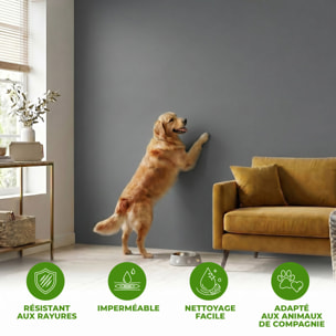 Rouleau adhésif décoratif Vinyle au Mètre - Gris tourterelle - Sticker Lavable Imperméable Mur Cuisine Meubles