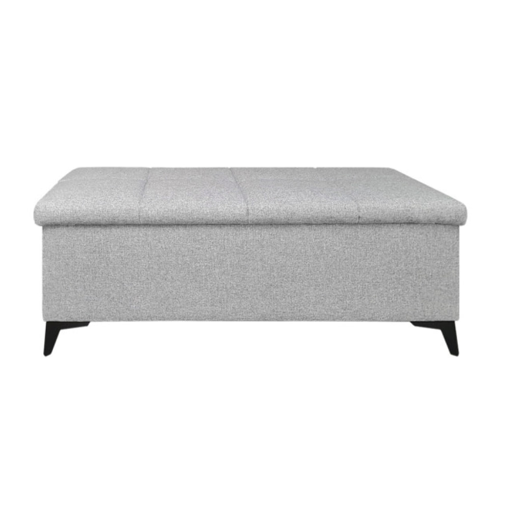 Banc de lit avec coffre de rangement en tissu gris - TRESSERVE