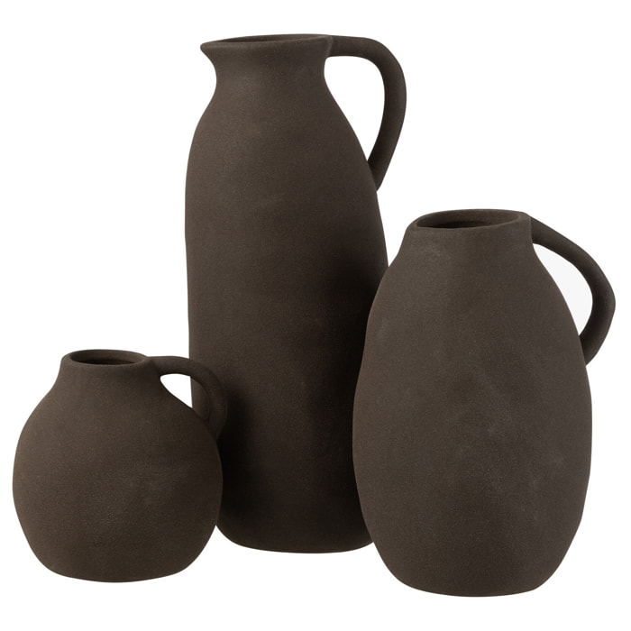 J-Line vase Cruche - céramique - noir - large - 36 cm de hauteur