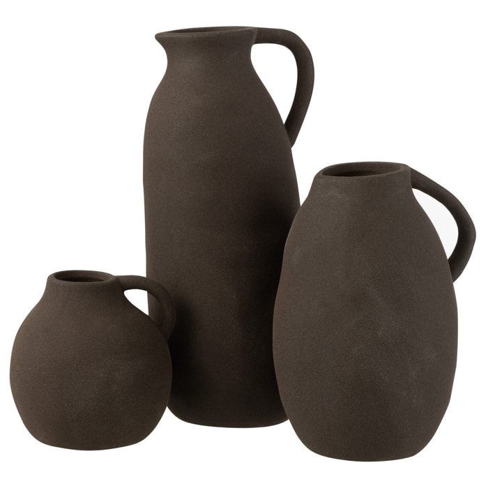 J-Line Vase Cruche Ceramique Noir L