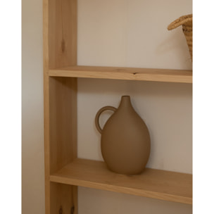 Estantería de madera maciza tono roble medio con 2 estantes Alto: 110 Largo: 80 Ancho: 20