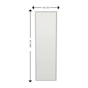 Specchio Dcarrier, Specchiera, Articolo d'arredo a muro, Decorazione con specchio, 50x2h160 cm, Bianco