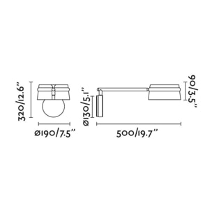 LOOP Lampada da parete con braccio snodabile frassino