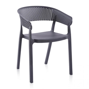 Pack 4 sillas de exterior Diza Antracita