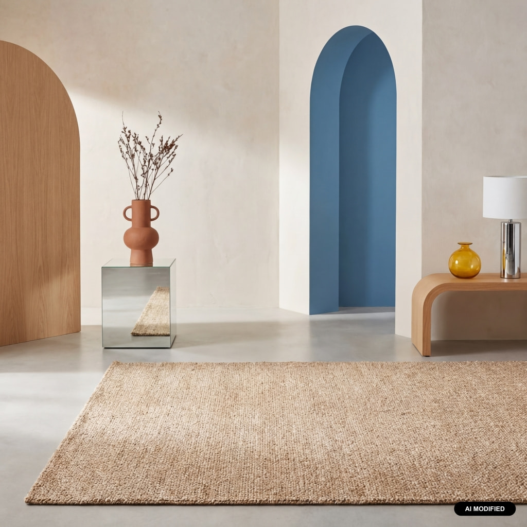 Tapis intérieur bouclette caramel effet chiné WALTER