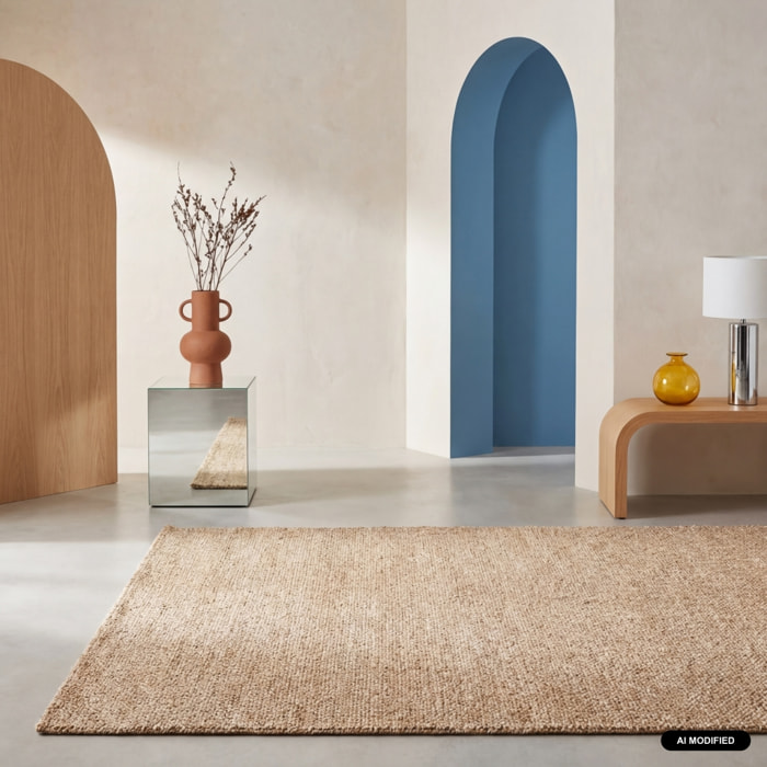 Tapis intérieur bouclette caramel effet chiné WALTER