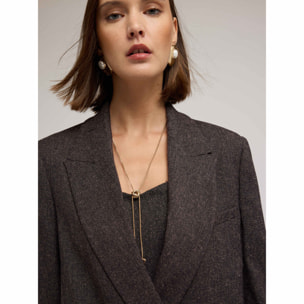 Motivi - Blazer estructurado cruzado en poliviscosa - Gris