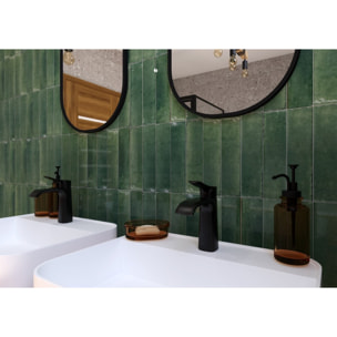 Infinitio mitigeur de lavabo avec bec cascade, sans vidage, noir mat (SATBSINF271C)