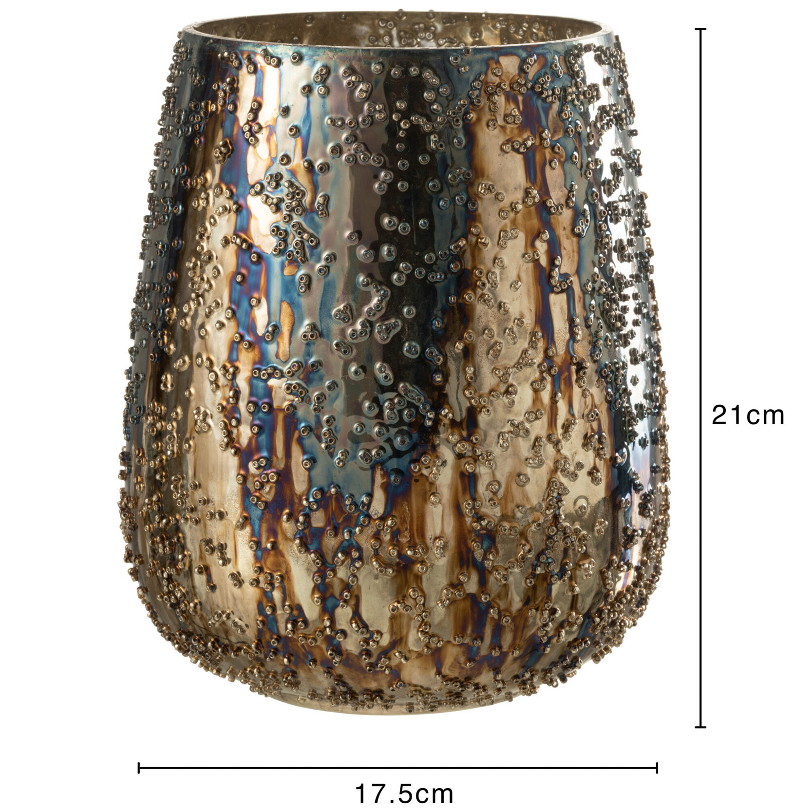 J-Line photophore Lise - verre - marron/or - large