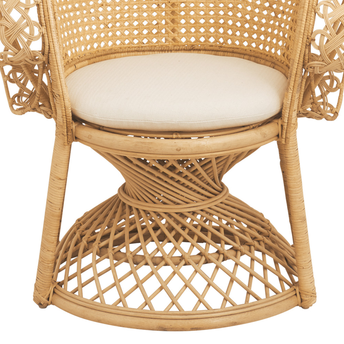 Fauteuil en rotin naturel et coussin blanc - Eloa