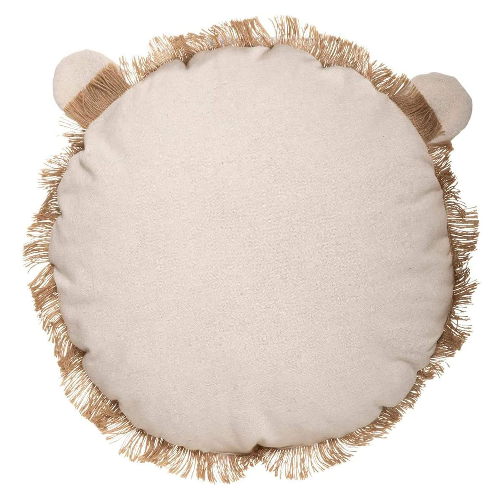 Cojín de flecos con cara de león - 44 x 13cm