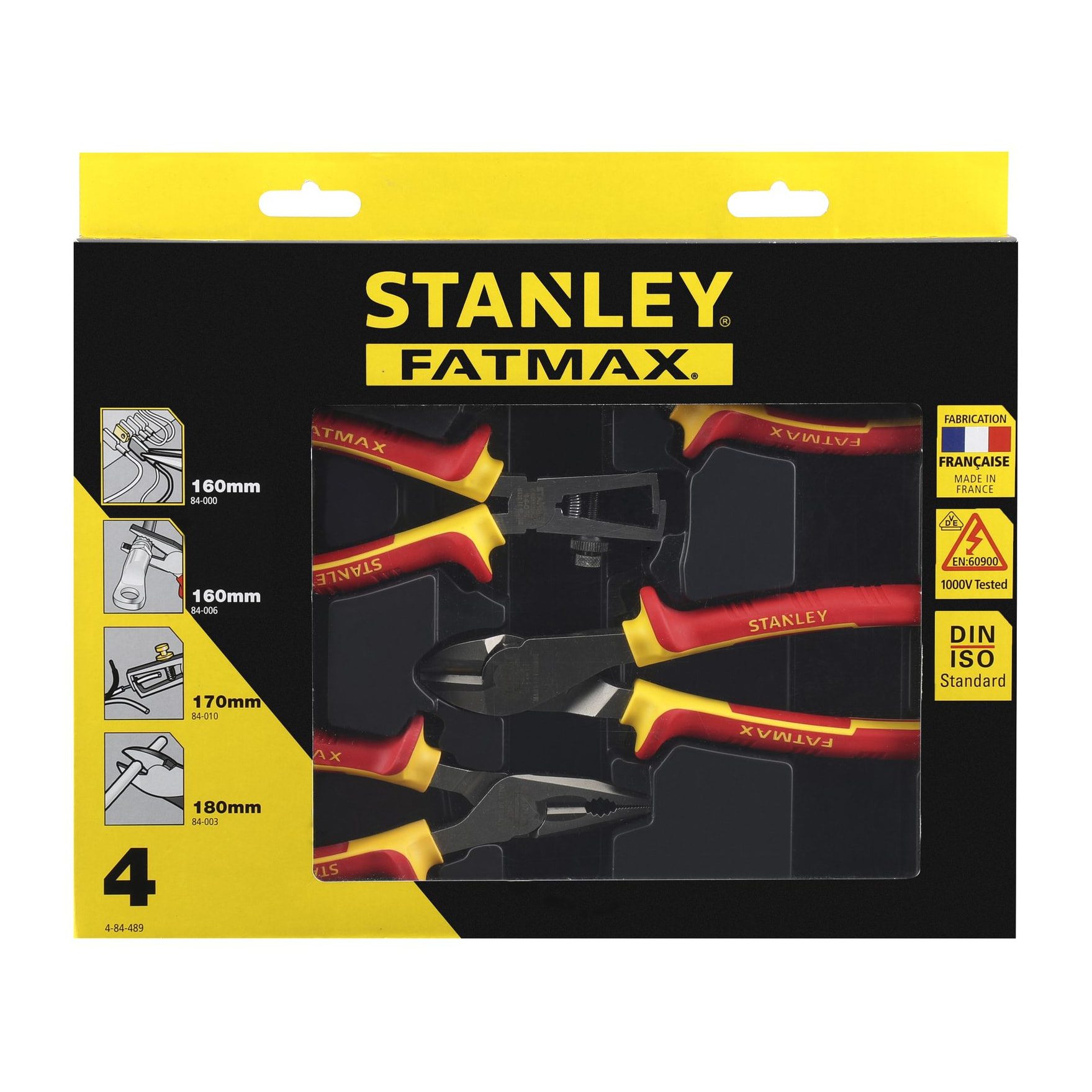 Coffret de 4 pinces isolées 1000V STANLEY 4-84-489