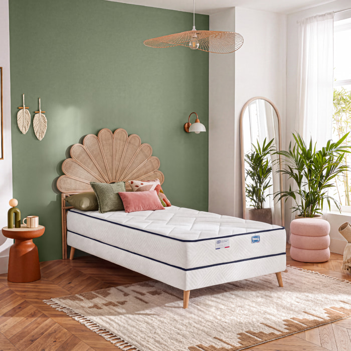 Ensemble L'EVIDENT, matelas ressorts ensachés , ferme, H23 + sommier