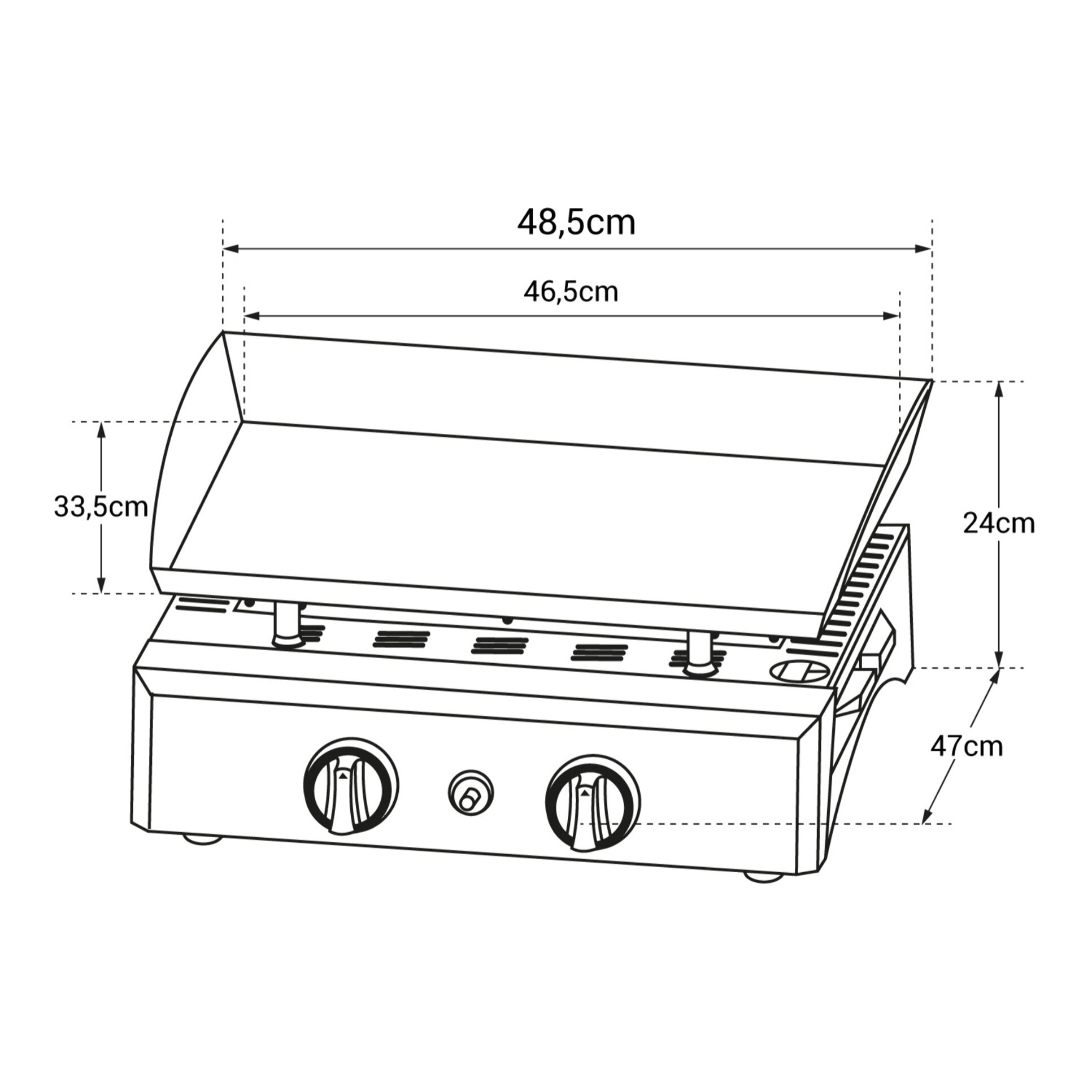 Plancha au gaz MALA - 2 brûleurs 5kW