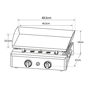 Plancha au gaz MALA - 2 brûleurs 5kW